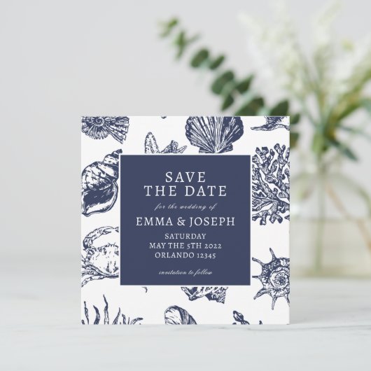 Nautical Oceanic klassiek marineblauw "Save the Da Kaart (Staand voorkant)