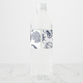 Nautical Oceanic klassieke marine bruiloft "Welkom Waterfles Etiket (Achterkant)