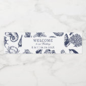 Nautical Oceanic klassieke marine bruiloft "Welkom Waterfles Etiket (Enkel label)