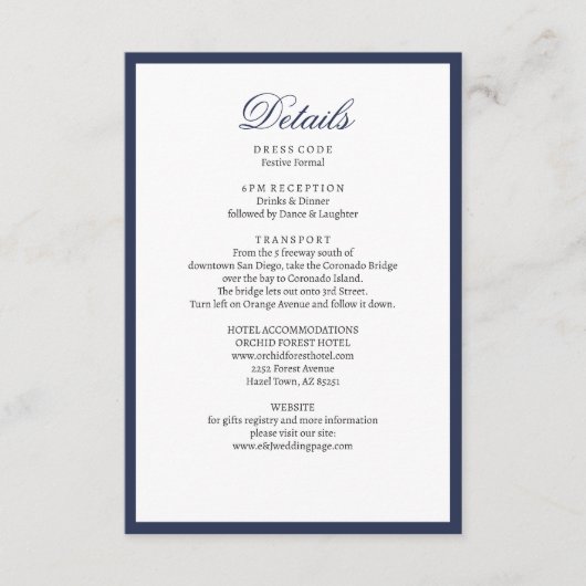 Nautical Oceanic marvy Wedding — Enclosure Informatiekaartje (Voorkant)