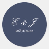 Nautical Oceanic modern navy Wedding Sticker (Voorkant)