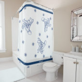 Nautical Octopus Bathroom Ocean Navy Blue Douchegordijn (In situ)