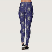 Nautical Octopus Blue Grey Illustratie Art Leggings (Achterkant)