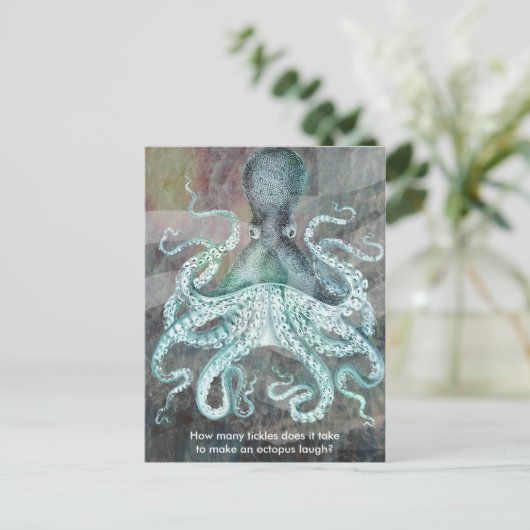 Nautical  Octopus Briefkaart (Staand voorkant)