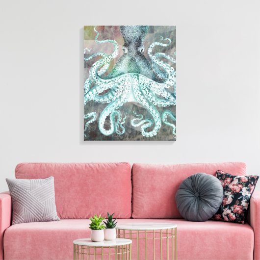 Nautical Octopus Canvas Afdruk (Insitu (Woonkamer))