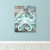 Nautical Octopus Canvas Afdruk (Insitu (Houten vloer))