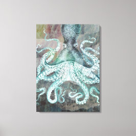 Nautical  Octopus Canvas Afdruk