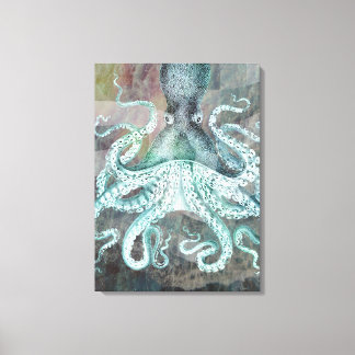 Nautical Octopus Canvas Afdruk