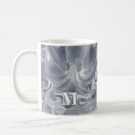 Nautical Octopus Coastal Beach House Monogram Koffiemok