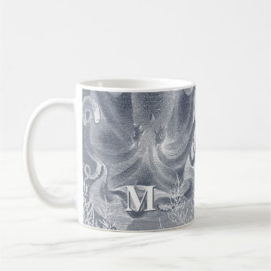 Nautical Octopus Coastal Beach House Monogram Koffiemok