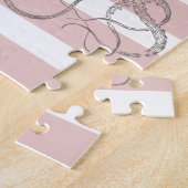 Nautical  Octopus Coastal Pink Stripes Legpuzzel (Zijkant)