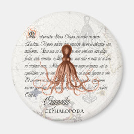 Nautical  Octopus Illustratie & Typografie Magneet