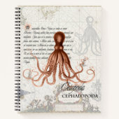 Nautical  Octopus Illustratie & Typografie Notitieboek (Voorkant)