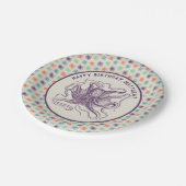 Nautical Octopus Personalized Birthday Party Papieren Bordje (Gekanteld)