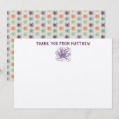 Nautical Octopus Persoonlijke flatpanel Hartelijk  Bedankkaart (Voorkant / Achterkant)