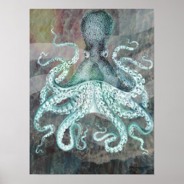 Nautical  Octopus Poster