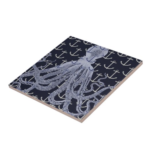 Nautical octopus tegeltje (Zijkant)