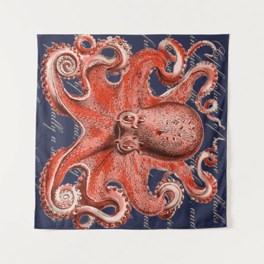 Nautical  Octopus Wandkleed (Voorkant (horizontaal))