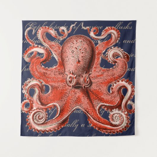 Nautical  Octopus Wandkleed (Voorkant)