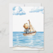 Nautical Oh Boy Sailor Teddy Bears Baby shower Kaart (Achterkant)