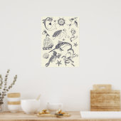 Nautical Old Sailor Tattoos Collage Poster (Keuken)