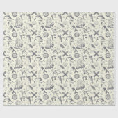 Nautical Old Sailor Tattoos gevierd Cadeaupapier (Vlak)