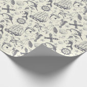 Nautical Old Sailor Tattoos gevierd Cadeaupapier (Hoek)