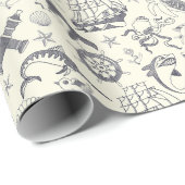 Nautical Old Sailor Tattoos gevierd Cadeaupapier (Rol Hoek)