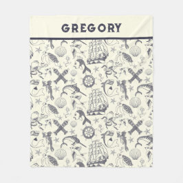 Nautical Old Sailor Tattoos gevierd Fleece Deken