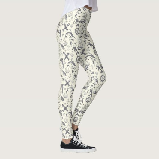 Nautical Old Sailor Tattoos gevierd Leggings (Rechts)