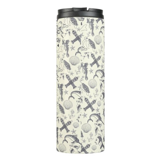 Nautical Old Sailor Tattoos gevierd Thermosbeker (Achterkant)