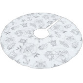 Nautical Old Sailor Tattoos patterned Grey Kerstboom Rok (Gekanteld)