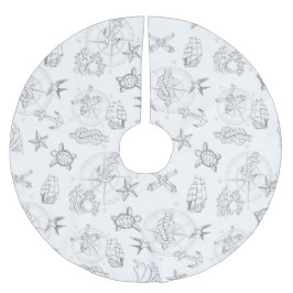 Nautical Old Sailor Tattoos patterned Grey Kerstboom Rok