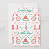 Nautical One Year Old Birthday Coral Mint Kaart (Achterkant)