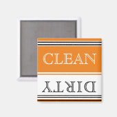 Nautical Oranje Dishwasher Dirty Clean Magneet (Voorkant / Achterkant)