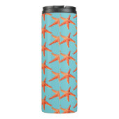 Nautical Oranje Starfish Monogram Thermosbeker (Achterkant)