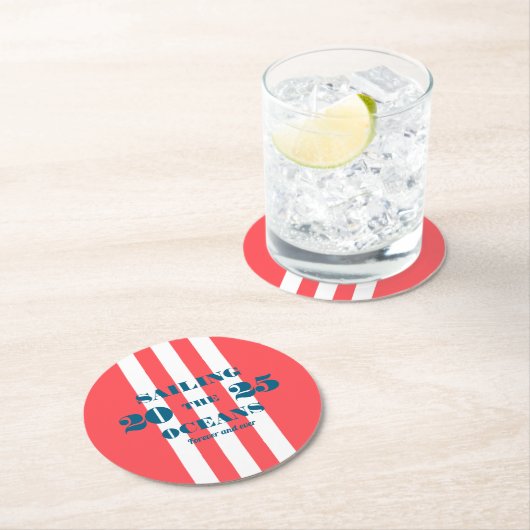 Nautical Party Paper Coaster Ronde Kartonnen Onderzetter (Insitu)