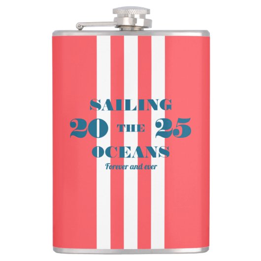 Nautical Party Vinyl Wrapped Flask Heupfles (Voorkant)
