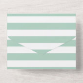 Nautical Pastel Green and White Stripes All In One Uitnodiging (Achterkant)