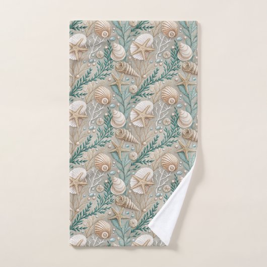 Nautical Pastel Towel Light Brown Beach Style Bad Handdoek (Handdoek)