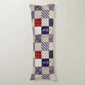 Nautical Patchwork Anchor Ship's Wheel Lichaamskussen (Voorkant Verticaal)