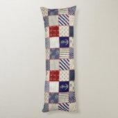 Nautical Patchwork Anchor Ship's Wheel Lichaamskussen (Achterkant (Verticaal))