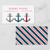 Nautical Patterated Anchors Calling Card Visitekaartje (Voorkant / Achterkant)