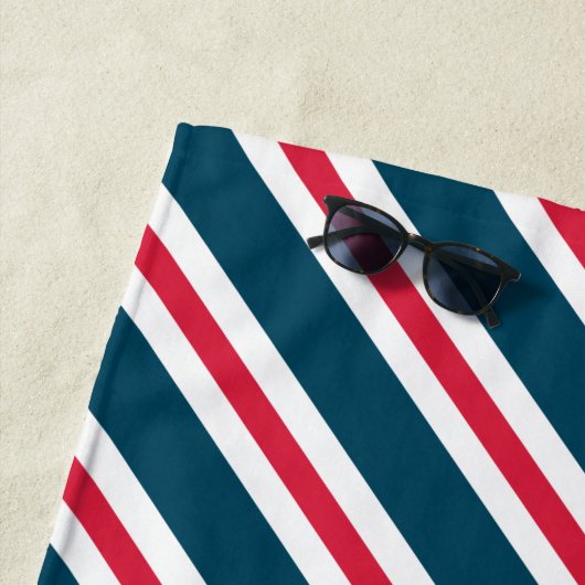 Nautical Pattern Anchors Personalized Beach Towel Strandlaken (In situ)