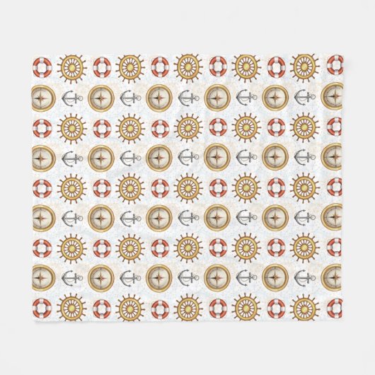 Nautical Pattern fleece dekens (Voorkant (Horizontaal))