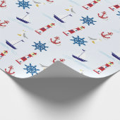Nautical Pattern, Marine Pattern, Sailing, Anchors Cadeaupapier (Hoek)