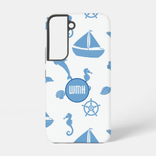 Nautical Pattern Monogram Samsung Galaxy Hoesje