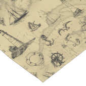 Nautical Pattern Old Map Achtergrond Korte Tafelloper (Hoek)