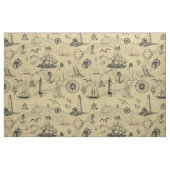 Nautical Pattern Old Map Achtergrond Stof (Fat Quarter)