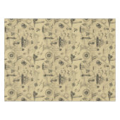 Nautical Pattern Old Map Achtergrond Tafelkleed (Voorkant (Horizontaal))